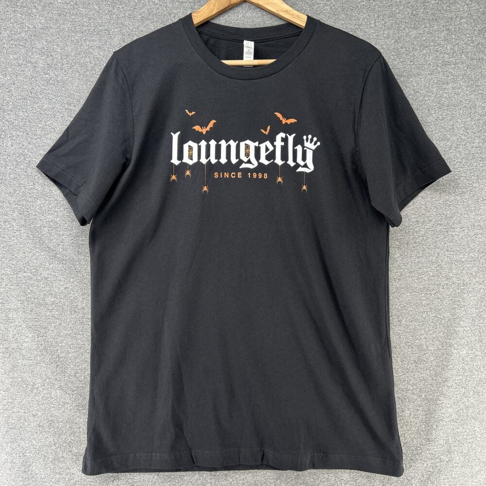 Loungefly Shirt Adult Large Black Halloween Ghost Bats Graphic T-Shirt Fall Vibe